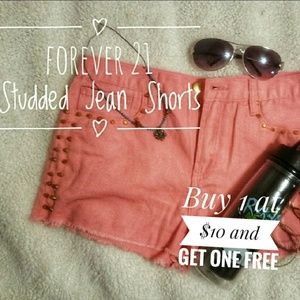 Forever 21 Studded Jean Shorts ❤